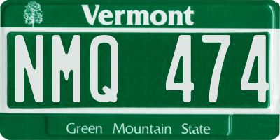 VT license plate NMQ474