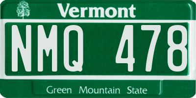 VT license plate NMQ478