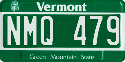 VT license plate NMQ479