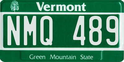 VT license plate NMQ489