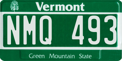 VT license plate NMQ493