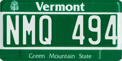 VT license plate NMQ494