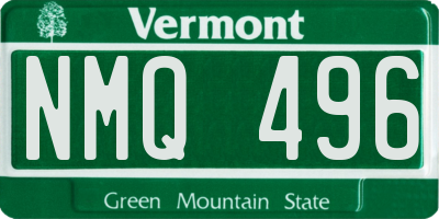 VT license plate NMQ496