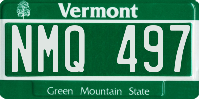 VT license plate NMQ497