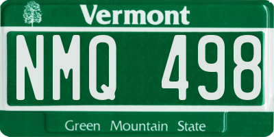 VT license plate NMQ498
