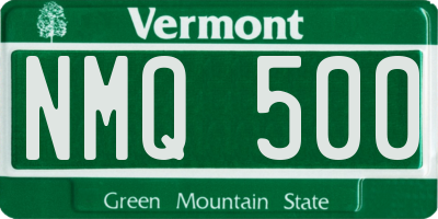 VT license plate NMQ500