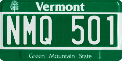 VT license plate NMQ501