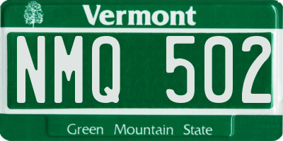 VT license plate NMQ502