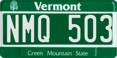 VT license plate NMQ503