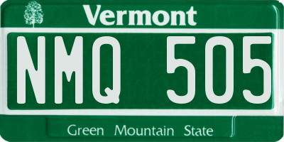 VT license plate NMQ505