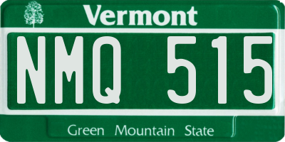 VT license plate NMQ515