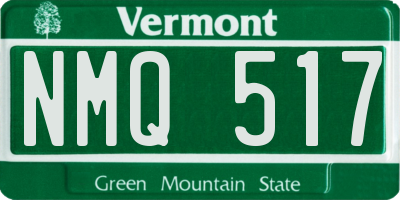 VT license plate NMQ517