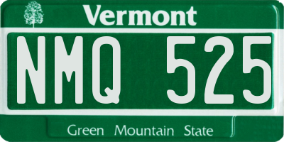 VT license plate NMQ525