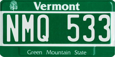 VT license plate NMQ533
