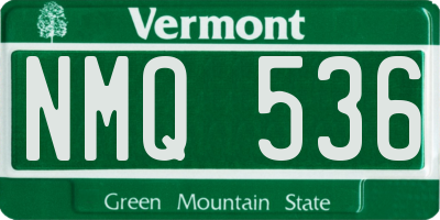 VT license plate NMQ536