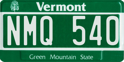 VT license plate NMQ540