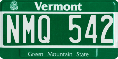 VT license plate NMQ542