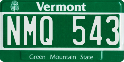 VT license plate NMQ543