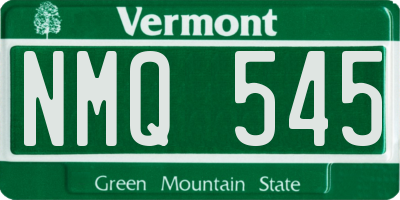 VT license plate NMQ545
