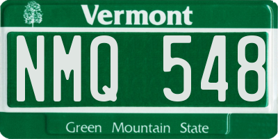 VT license plate NMQ548