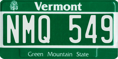 VT license plate NMQ549