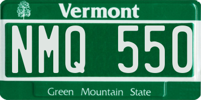 VT license plate NMQ550
