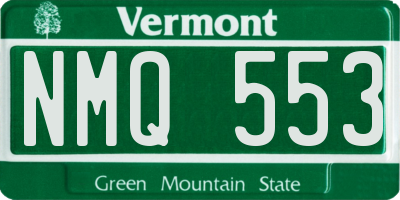VT license plate NMQ553