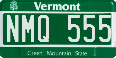 VT license plate NMQ555