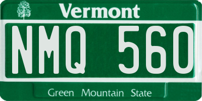 VT license plate NMQ560