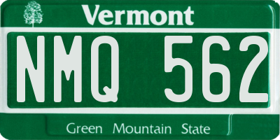 VT license plate NMQ562