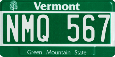 VT license plate NMQ567