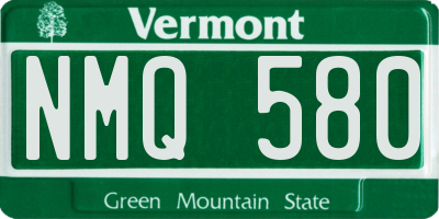 VT license plate NMQ580