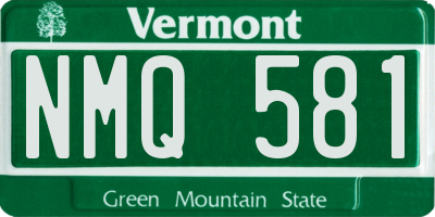 VT license plate NMQ581