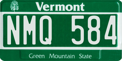 VT license plate NMQ584