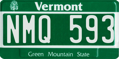VT license plate NMQ593