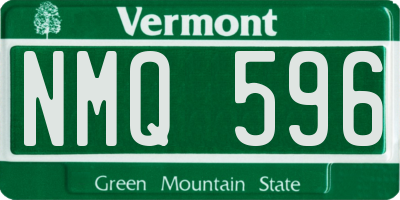 VT license plate NMQ596