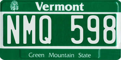VT license plate NMQ598