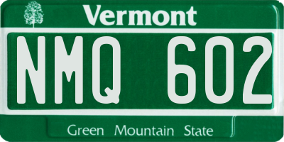 VT license plate NMQ602