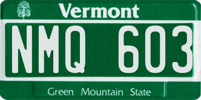 VT license plate NMQ603