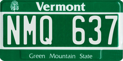 VT license plate NMQ637