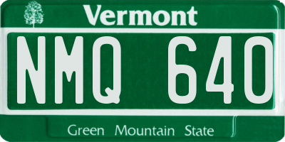 VT license plate NMQ640