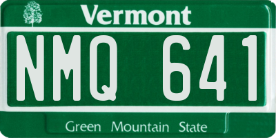 VT license plate NMQ641