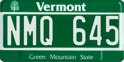 VT license plate NMQ645