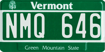 VT license plate NMQ646
