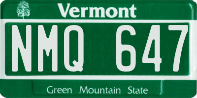 VT license plate NMQ647