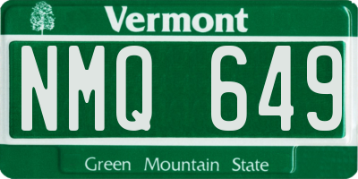 VT license plate NMQ649