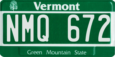 VT license plate NMQ672