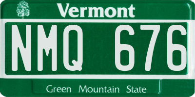 VT license plate NMQ676