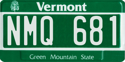 VT license plate NMQ681