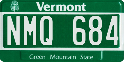 VT license plate NMQ684